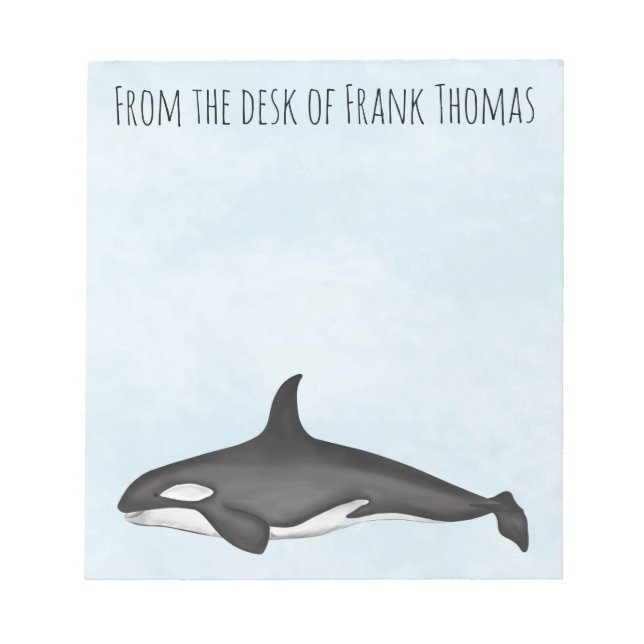 Stilvolle Natur Einfache Orca Whale Notizblock (Vorderseite)