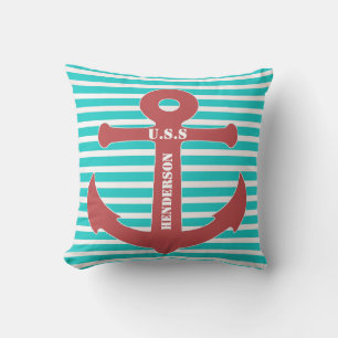 Stilvolle Nautical Anchor Decorator Kissen