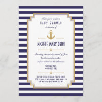 Stilvolle Nautical Neutral Baby Shower Einladung