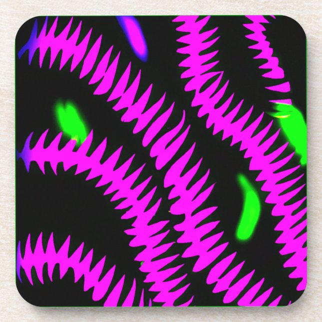 Stilvolle Neon Patterns Art Getränkeuntersetzer (Vorderseite)
