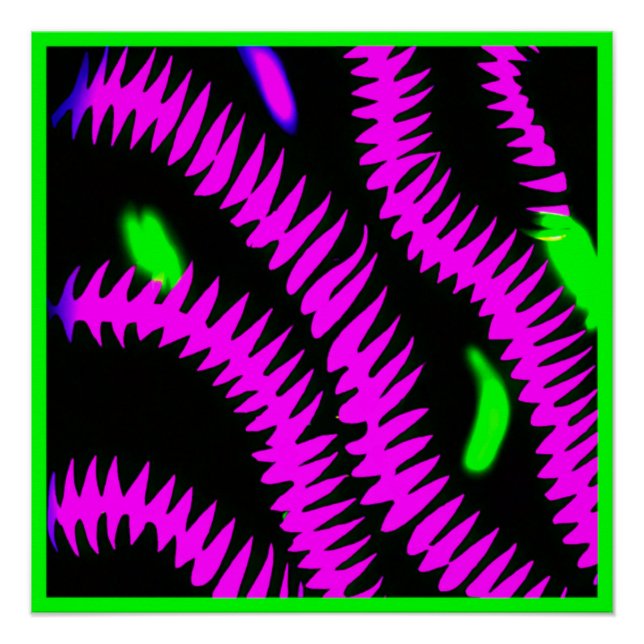 Stilvolle Neon Patterns Art Poster (Vorderseite)