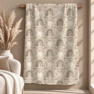 Stilvolle neutrale Boho-Regenbogen-Wurfdecke als G Fleecedecke