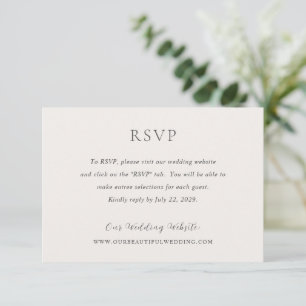 Stilvolle, neutrale Hochzeit RSVP Karte
