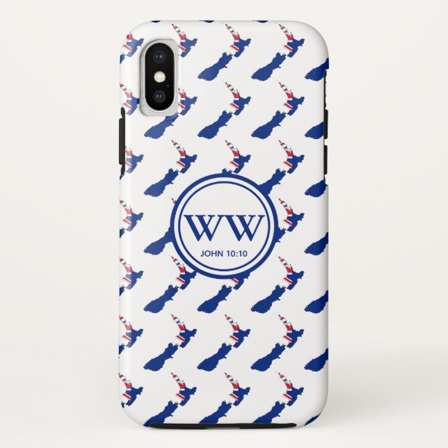 Stilvolle NEW ZEALAND Monogram Überall Life Case-Mate iPhone Hülle (Rückseite)