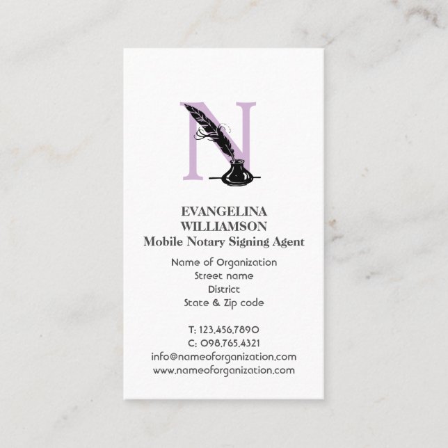 Stilvolle NOTARY AGENT Custom LOGO Business Card Visitenkarte (Vorderseite)
