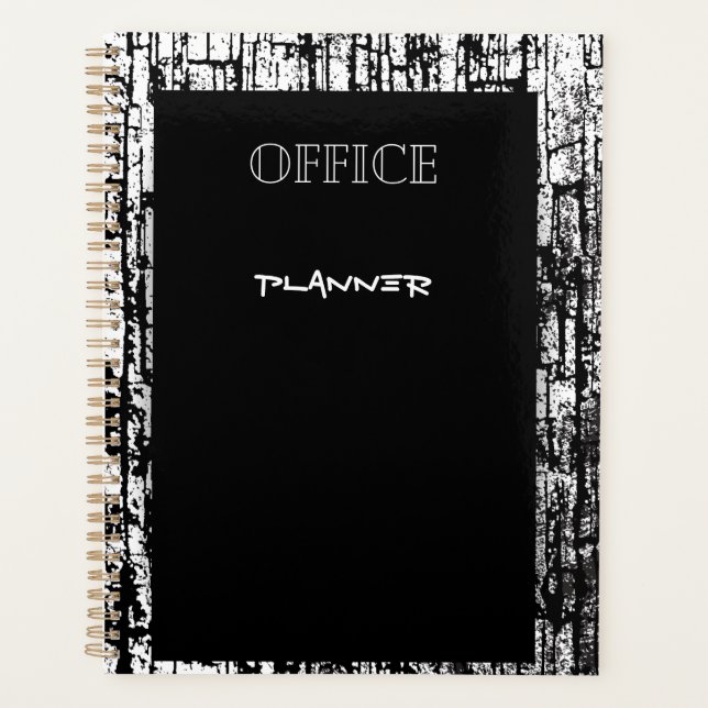 Stilvolle Office l Business Black and White Planne Planer (Vorderseite)