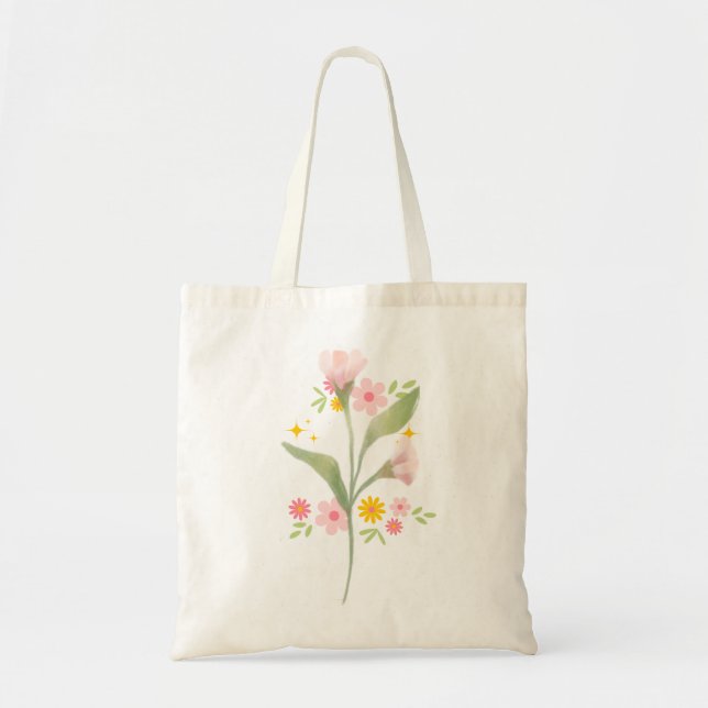 Stilvolle Öko Friendly Blume Tasche (Vorne)