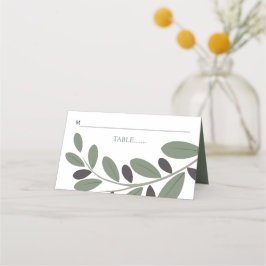 Stilvolle Olive Filiale Mittelmeercharme Hochzeit Platzkarte