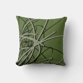 Stilvolle Olive Green & Black Elegant Abstrakt Kissen