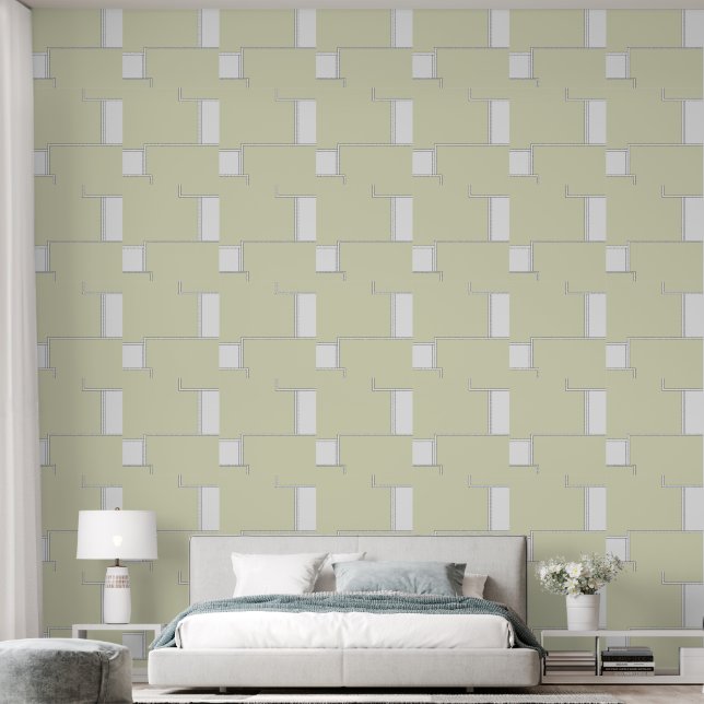 Stilvolle Olive Green Moderne Tapete (Schlafzimmer)