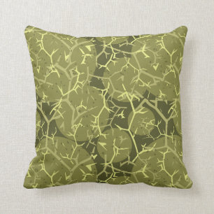 Stilvolle Olive Green Spiky Cactus Print Kissen
