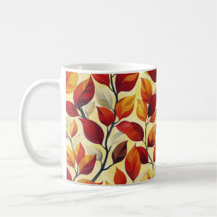 Stilvolle Orange Brown Yellow Autumn Leaves Kaffeetasse