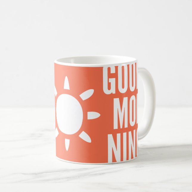 Stilvolle Orange Good Morning Sun Tee Tasse (VorderseiteRechts)