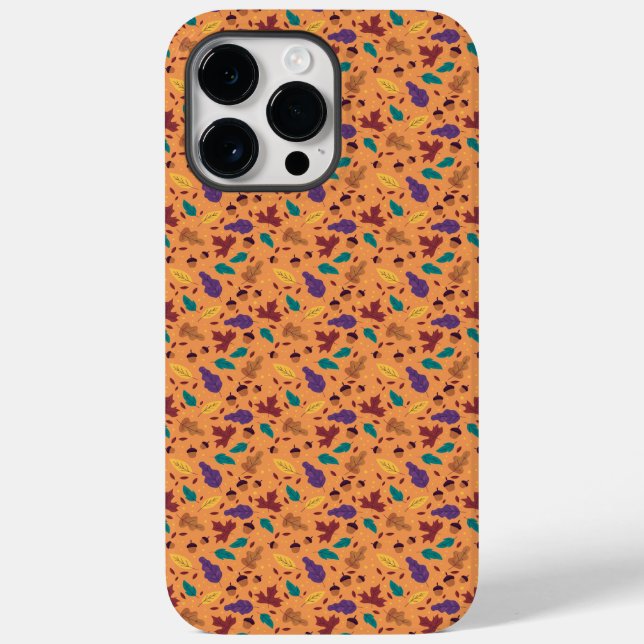 Stilvolle Orange Leaf Pattern iPhone Case (Rückseite)