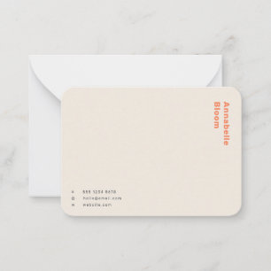 Stilvolle Orange Minimal Moderne Moderne Trendy Mitteilungskarte