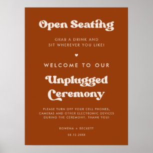 Stilvolle Orange Offene Sitzordnung Unplugged Zere Poster