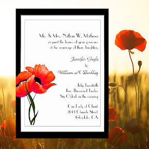Stilvolle Orange Poppies Custom Wedding Einladung