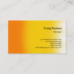 Stilvolle Orange Yellow Schlicht Simple Business C Visitenkarte
