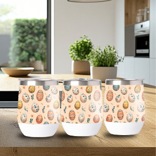 Stilvolle Osterpattern Wine Tumbler