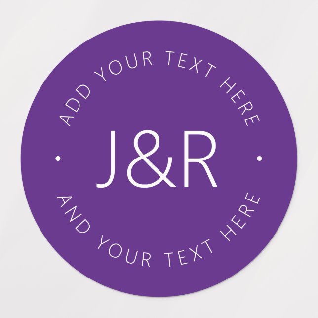 Stilvolle Paare Monogramm Vorlage Text wasserdicht Etiketten (Design 1)