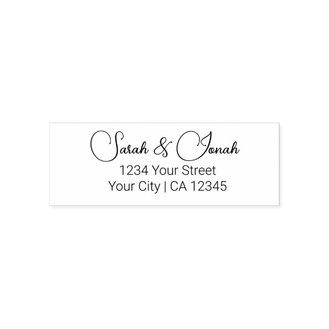 Stilvolle Paare nennen Script Wedding Address Permastempel (Design)