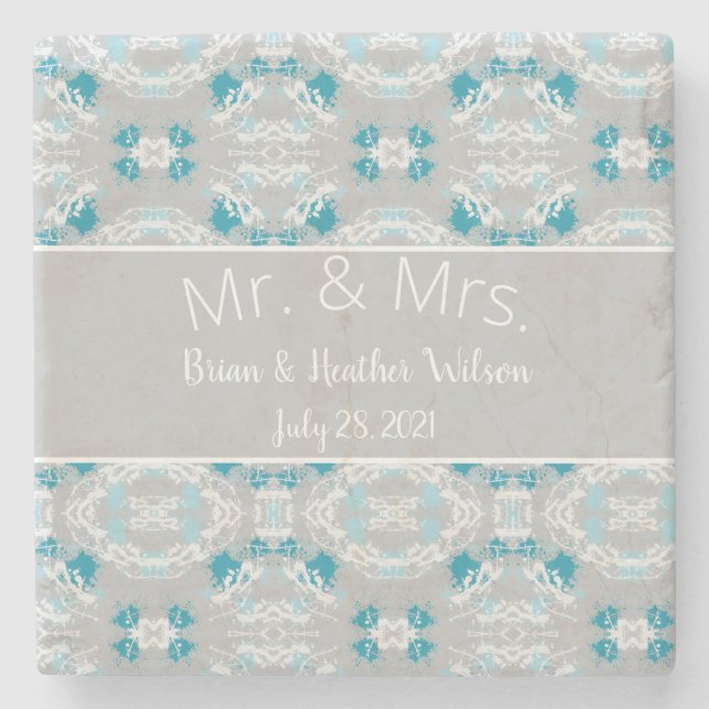 Stilvolle Paint Splash Keepake Steinuntersetzer (Vorderseite)