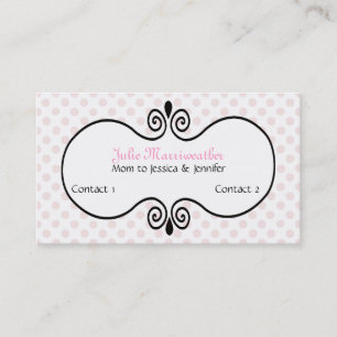 Stilvolle Pariser High-Fashion-Mommy Calling Card Telefonnummerkarte