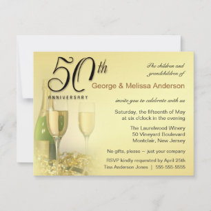Stilvolle Party Einladungen zum 50. Jahrestag