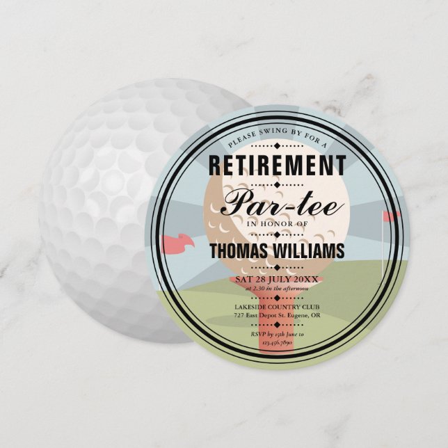 Stilvolle Party-Runde für Golf-Rentner Einladung (Vorne/Hinten)