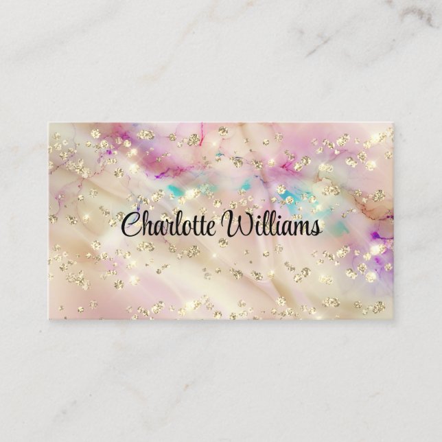 Stilvolle Pastel Alcohol Tinte Elegante Typografie Visitenkarte (Vorderseite)