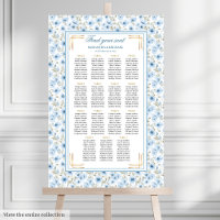 Stilvolle Pastel Blue Gold Aquarelltafel