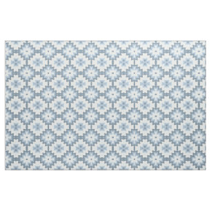 Stilvolle Pastel Blue Gray White Ikat Tribal Muste Stoff
