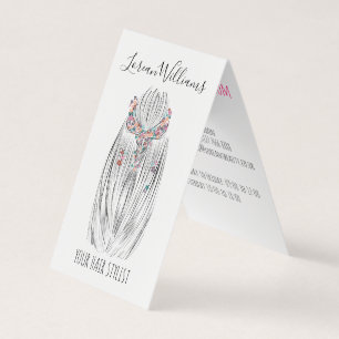 Stilvolle Pastel Hair Stylist Braid Hairstyle Blum Visitenkarten