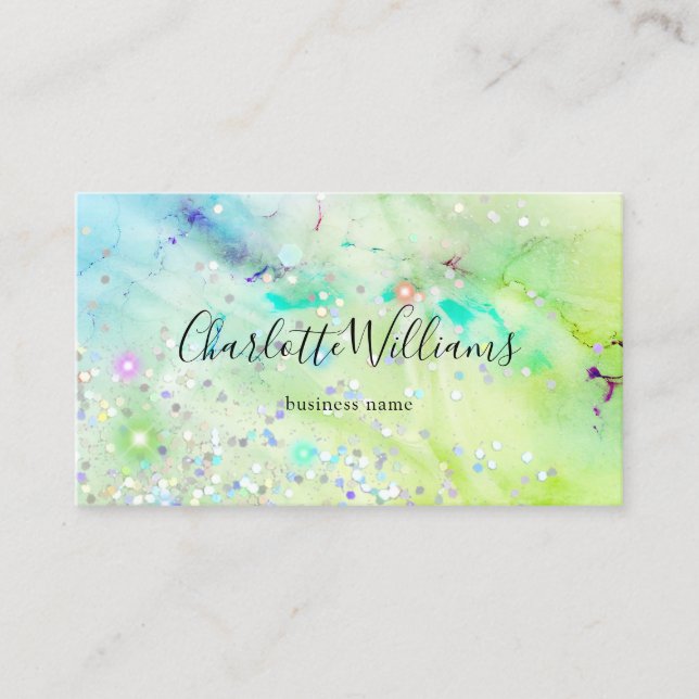Stilvolle Pastel Marbled Alcohol Ink Eleganter Gli Visitenkarte (Vorderseite)