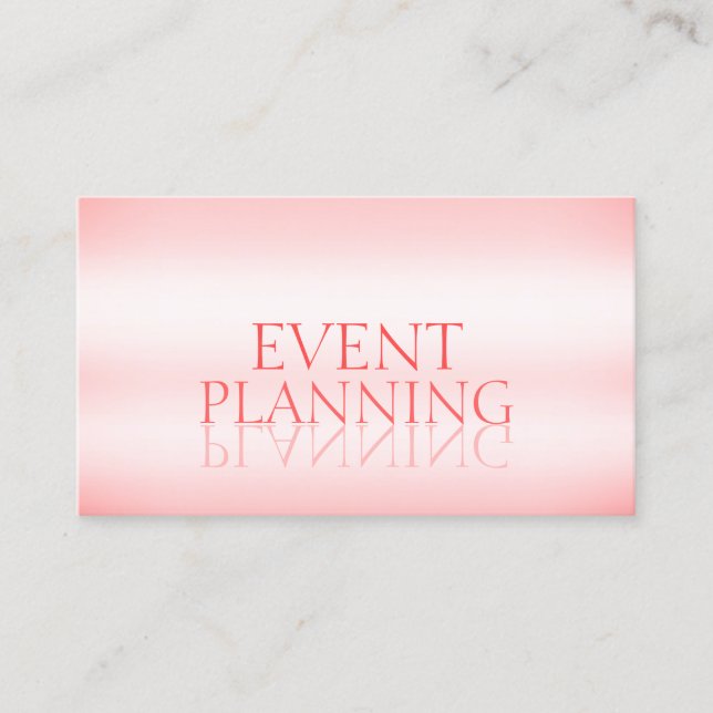 Stilvolle Pastel Pink Chic Mirror Schriftart Beruf Visitenkarte (Vorderseite)