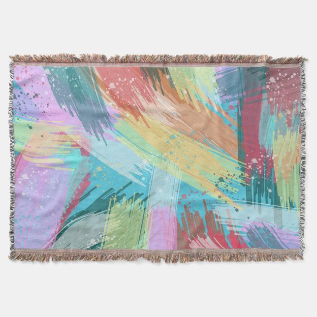 Stilvolle Pastelfarben Abstrakte Kunst Decke (Vorderseite)