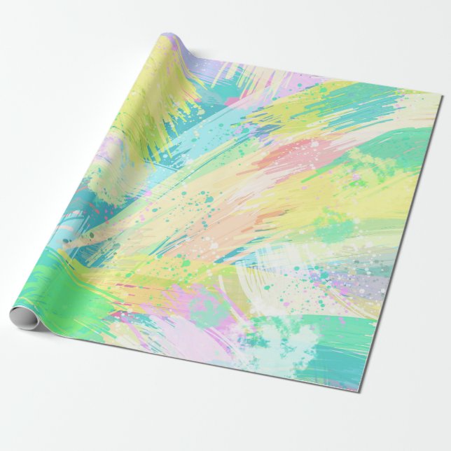 Stilvolle Pastelfarben Abstrakte Kunst Geschenkpapier (Ungerollt)