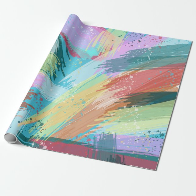 Stilvolle Pastelfarben Abstrakte Kunst Geschenkpapier (Ungerollt)