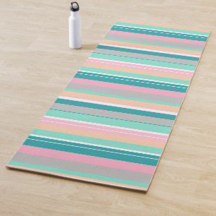 Stilvolle Pastell-Streifen Positive Vibes Yoga-Mat Yogamatte