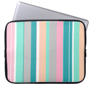 Stilvolle Pastellfarben-Linien-Laptop-Hülle Laptopschutzhülle