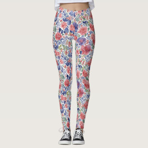 Stilvolle pastellrote und Lila Wasserfarbe Leggings