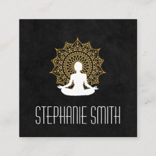 Stilvolle Pattern-Yoga-Meditation Quadratische Visitenkarte