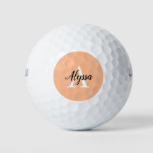 Stilvolle Peach Monogram Script Golf Balls