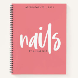 Stilvolle Peach Nails Terminkalender Notizbuch