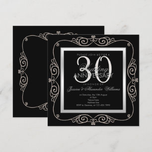 Stilvolle Pearl Gerahmt 30. Hochzeitstag Einladung