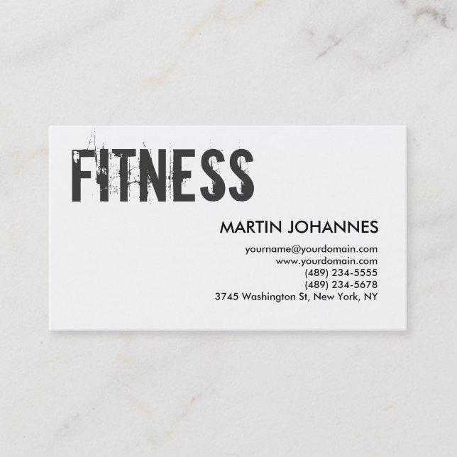 Stilvolle Personal Trainer Schwarz-weiß Business C Visitenkarte (Vorderseite)