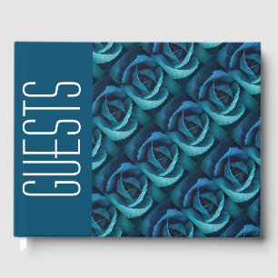 Stilvolle Personalisierte BLAU ROSE Gästebuch