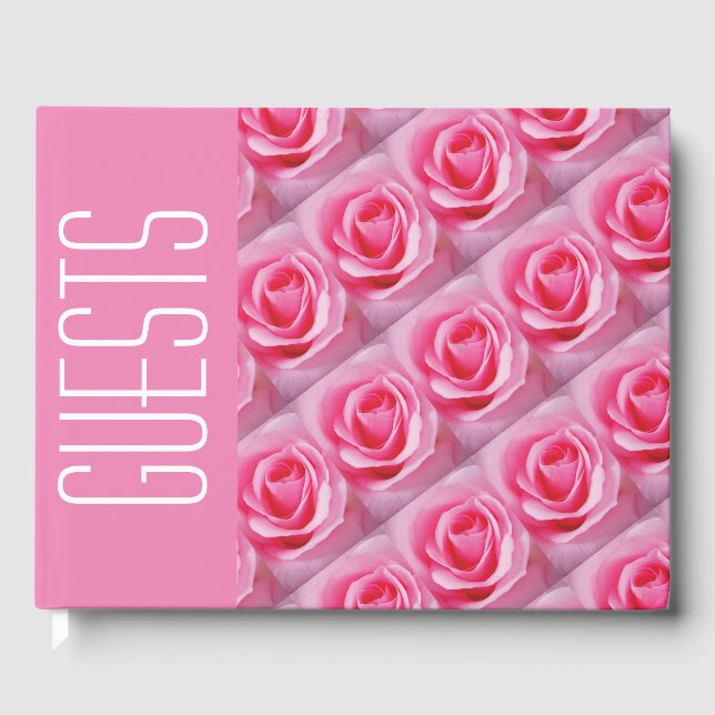 Stilvolle Personalisierte Christliche Schrift PINK Gästebuch (Vorderseite)
