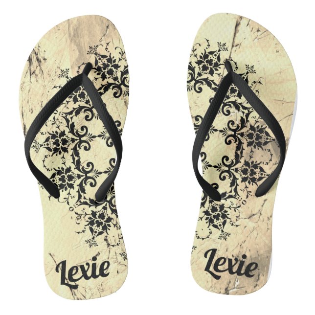 Stilvolle Personalisierte Damask Flip Flops (Fußbett)
