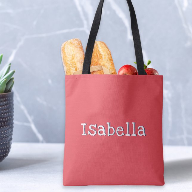 Stilvolle Personalisierte Watermelon Red Summer Fa Tasche (A chic, personalized tote bag in watermelon red)